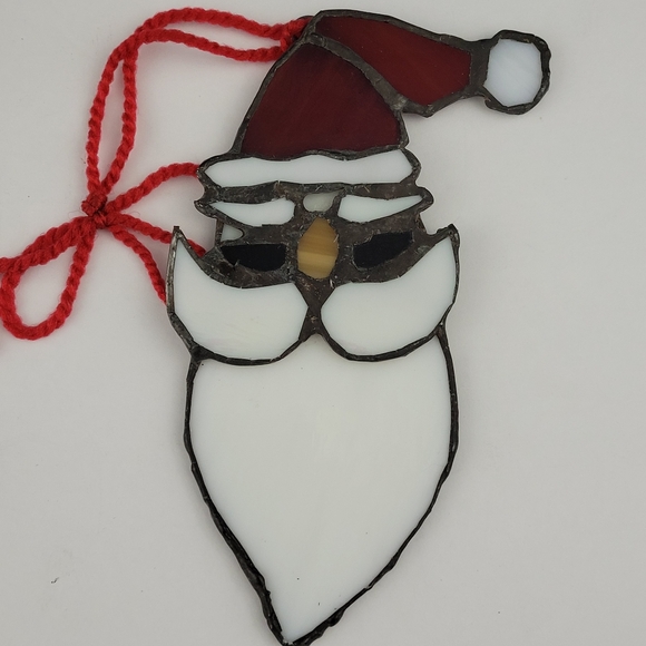 Christmas Stained Glass Suncatchers Lot of 6 Santa Snowman Stocking Tree Bell - Picture 7 of 10